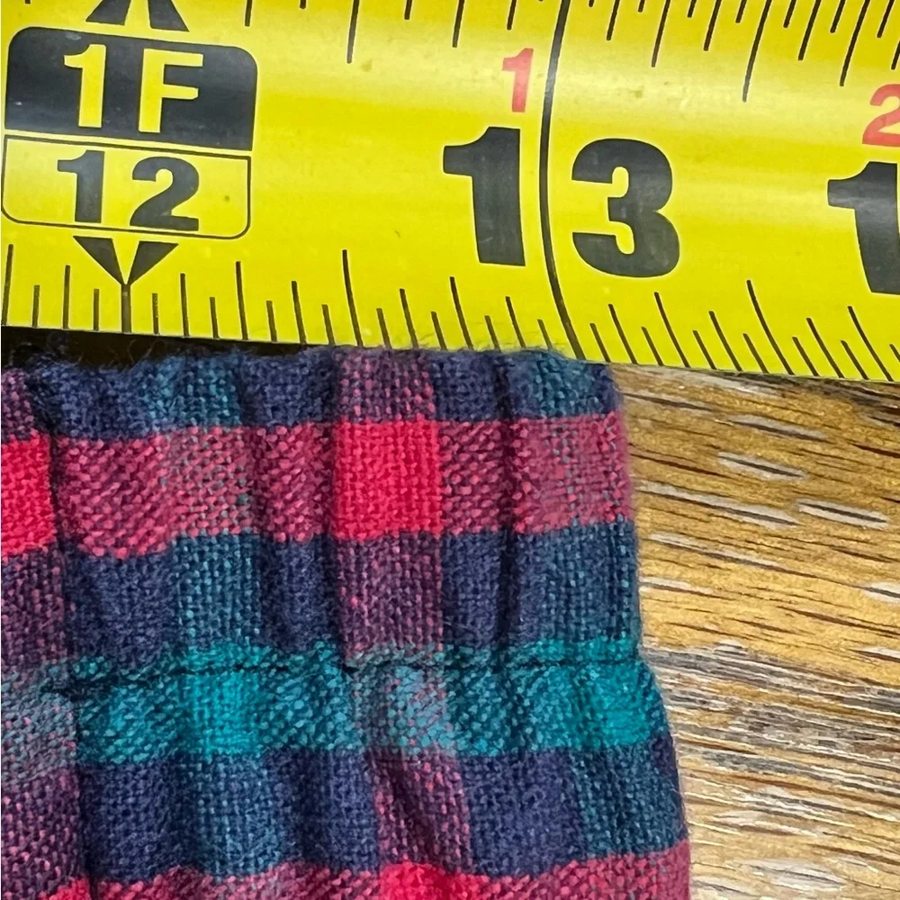 VINTAGE 80s tartan plaid check cotton trouser pants high waisted preppy academia